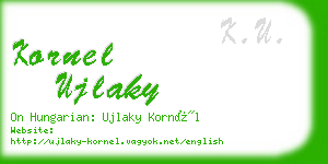 kornel ujlaky business card